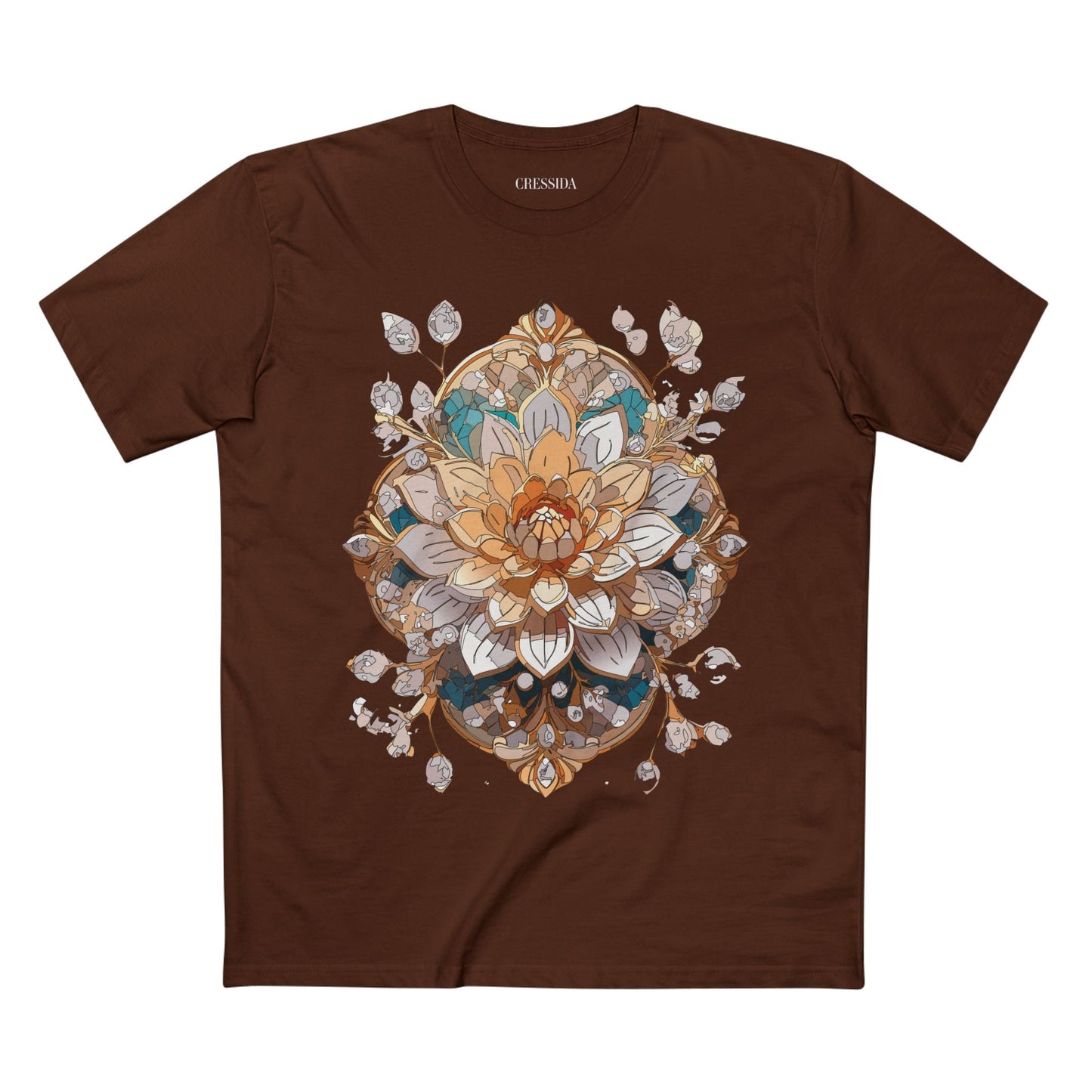 Floral Graphic T-Shirt Unisex 100 Cotton Art Design with Antique Flowers Tee 14