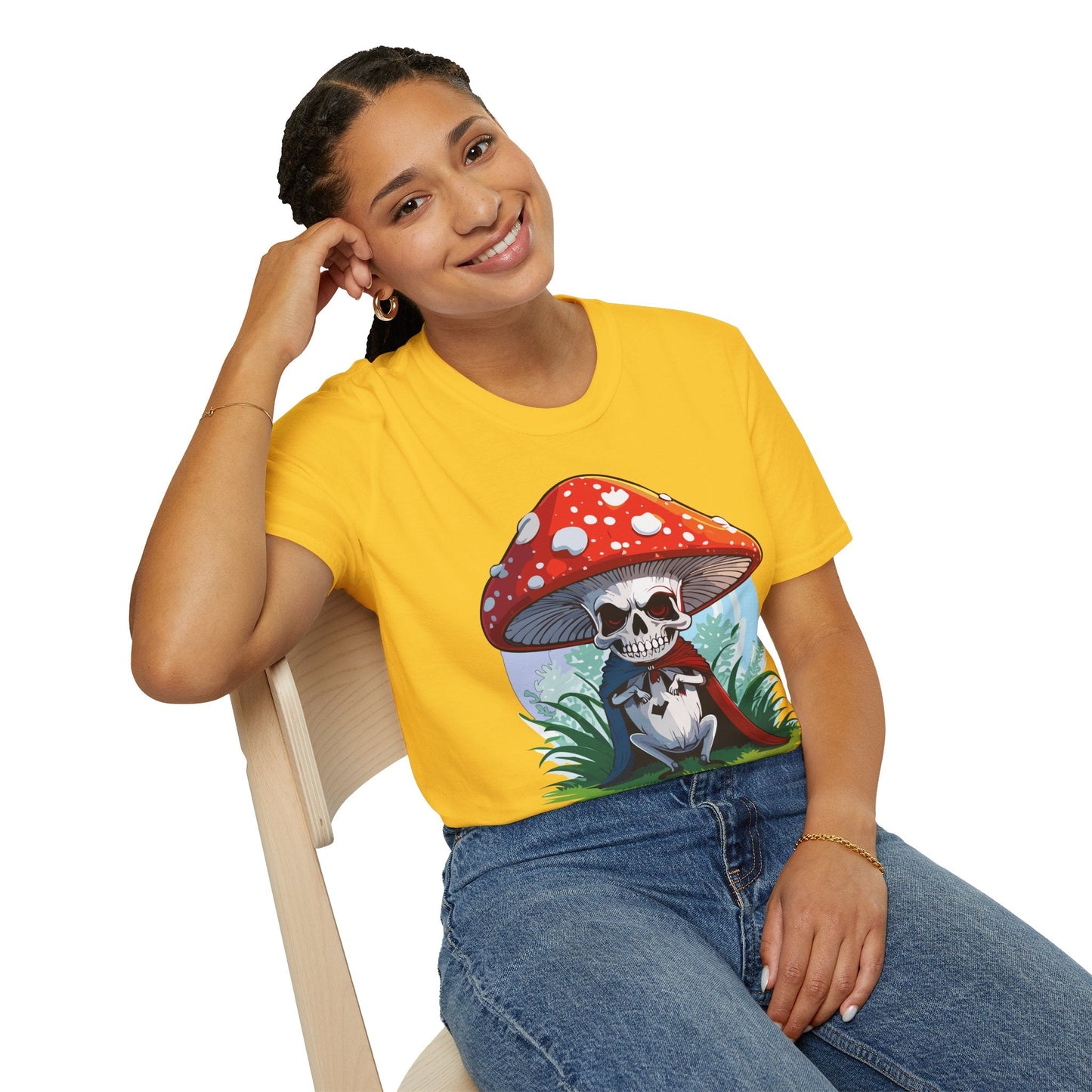 Mashroom Tee Shirt Unisex Gildan Softstyle Short Sleeve Cotton Tee With Funny Mashroom Graphic