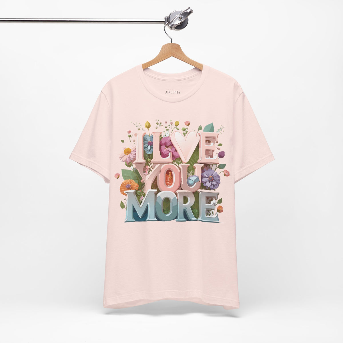 Valentine's Day Graphic Unisex Cotton Bella+Canvas Tee with Floral Art Design d136