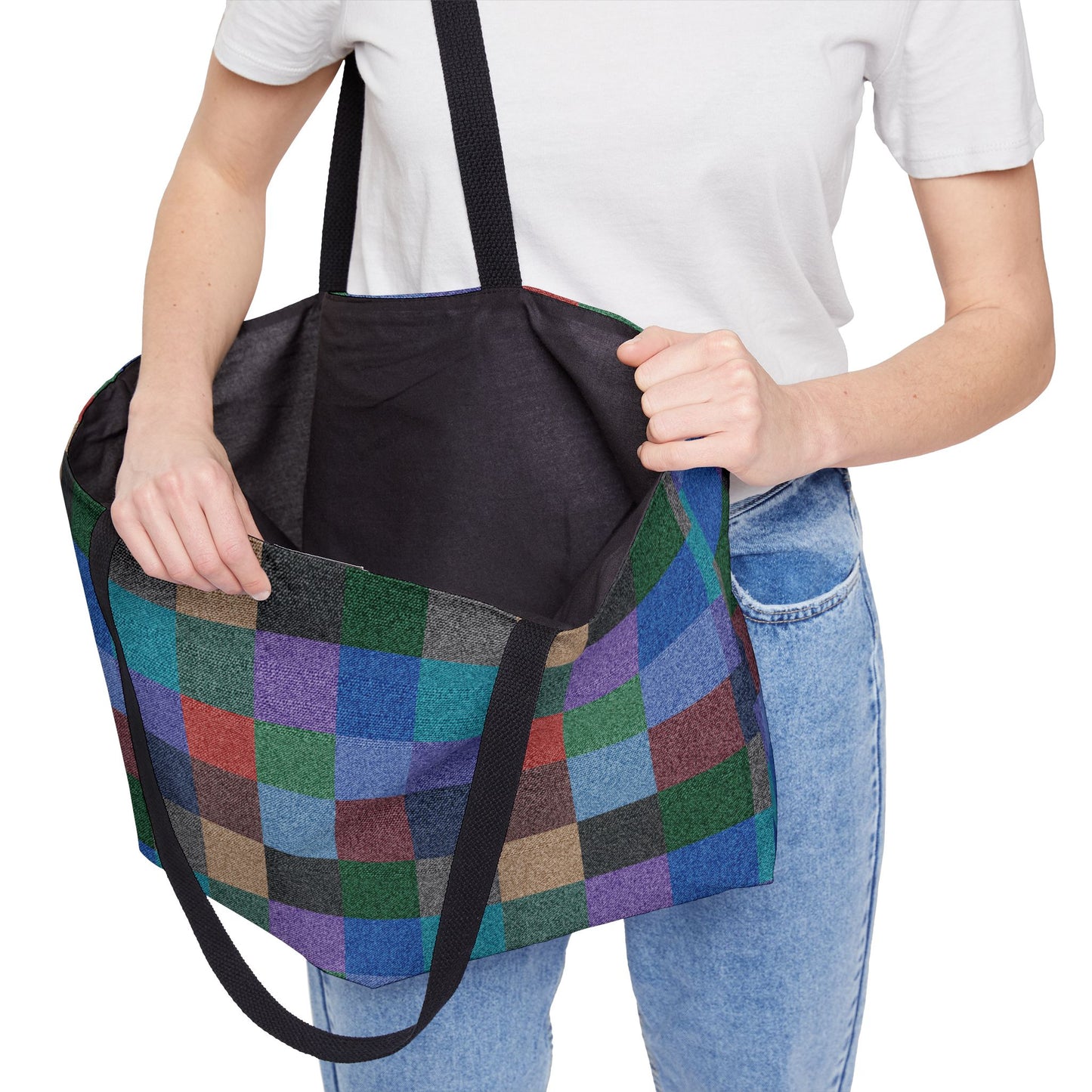 Denim Print Yoga Bag High-Quality 100% Spun Polyester 24x13 Canvas Gym Bag 20