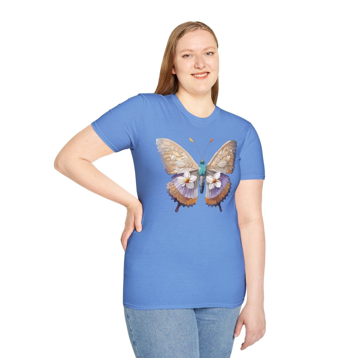Butterfly Shirt Unisex T Shirt With Monarch Design Softstyle Gildan 64000 100 Percent Cotton Tee