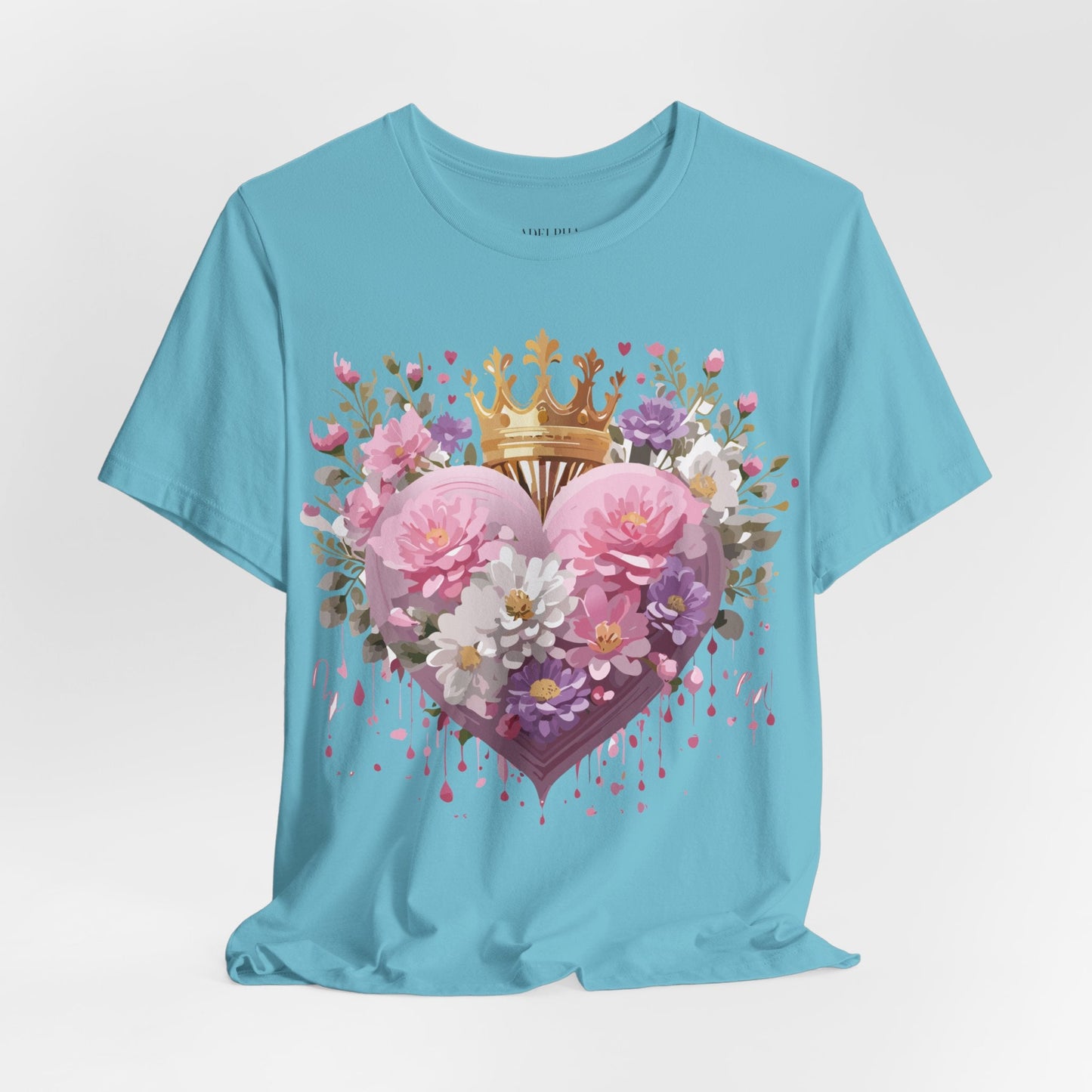 Valentine Day Graphic Unisex 100 Cotton Vintage Artwork with Love and Flower Design Tee 2
