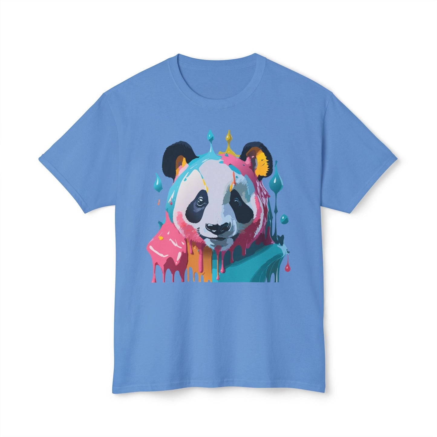 Unisex Panda Art T Shirt With Floral Design Print In HD Cotton 100 Percent USA Made