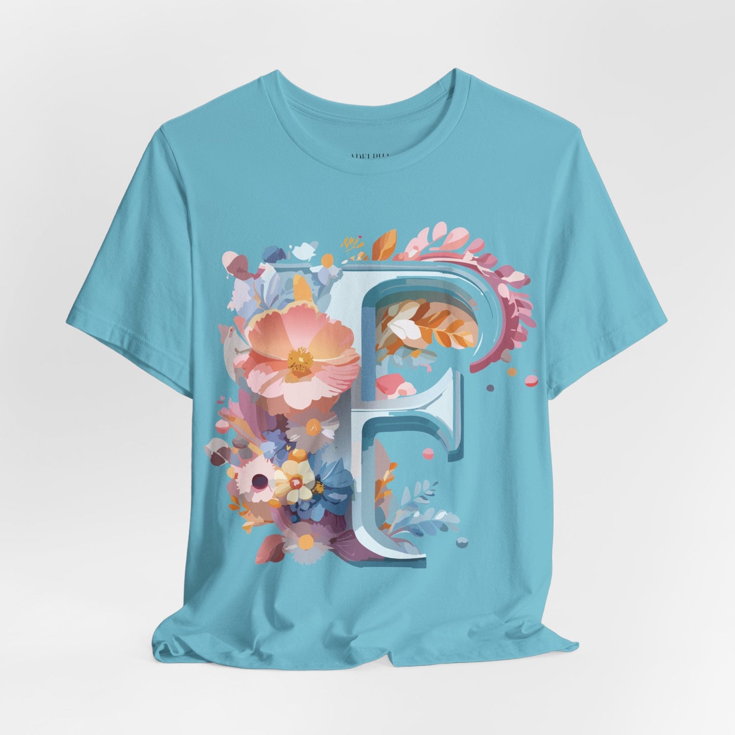 Letter F Shirt Unisex Graphic Tee Jersey Short Sleeve by Adelpha Vintage Inspired Art Design