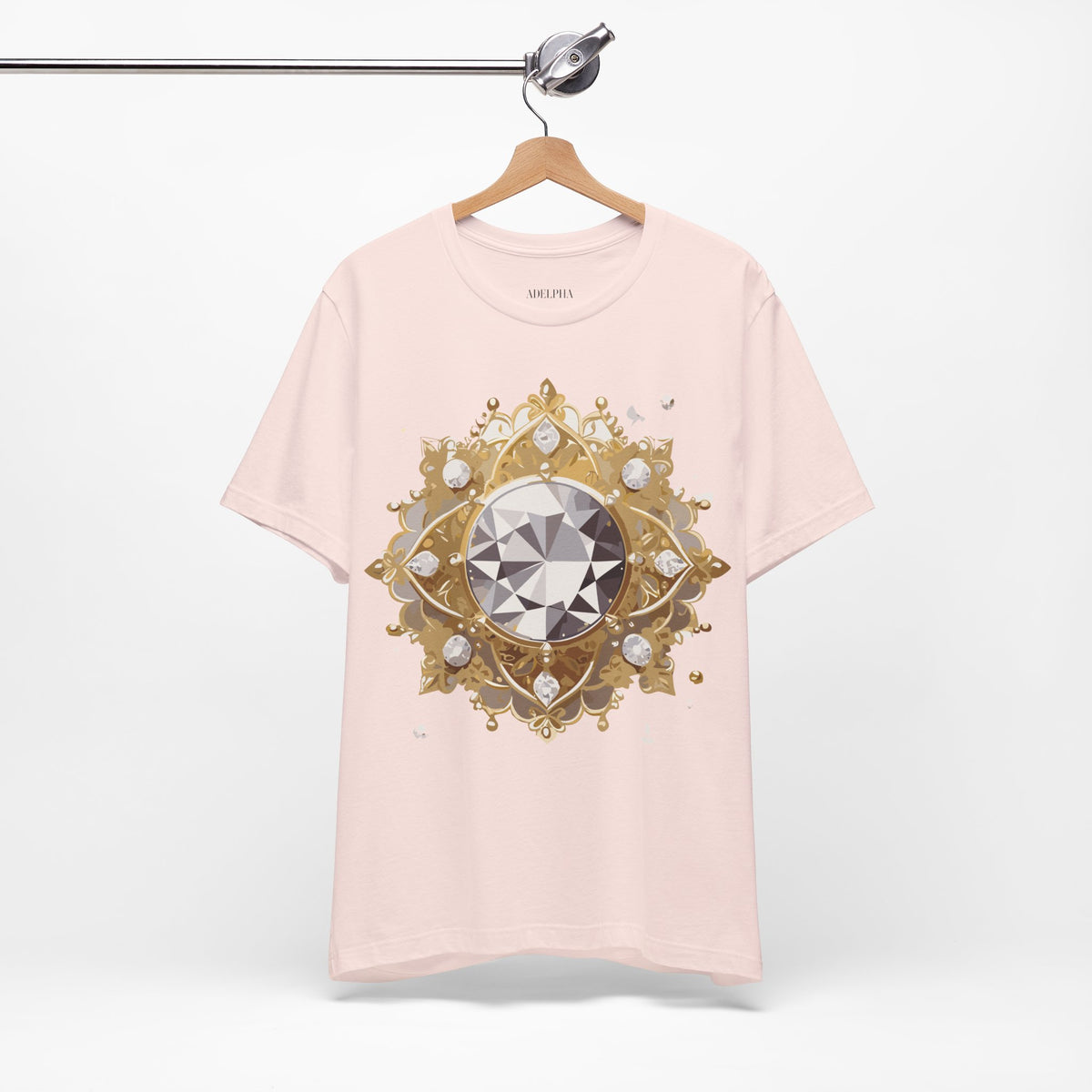 Jewelry Graphic Unisex Cotton Bella+Canvas Tee with Gemstones Art Design m41