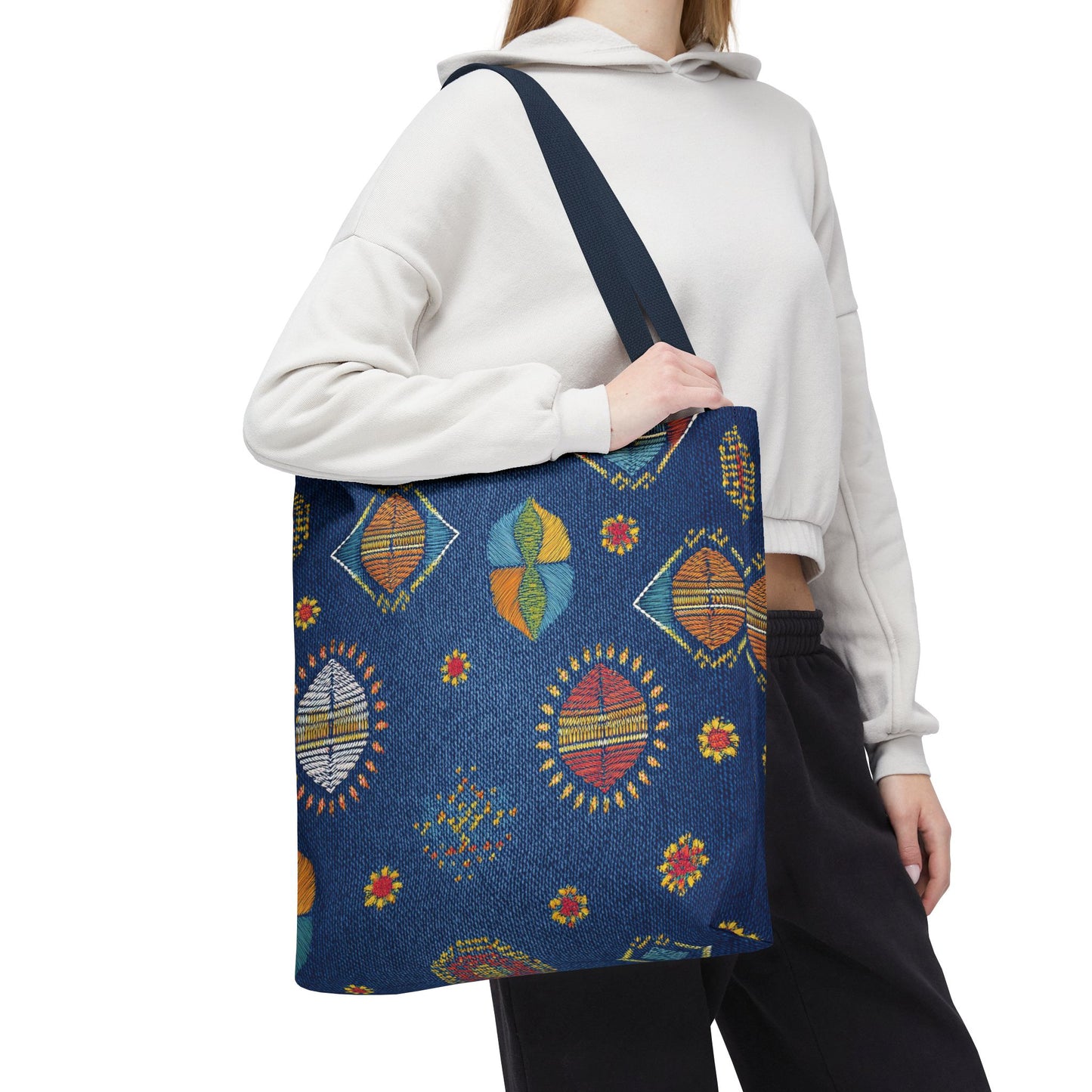 Diwali Graphic Denim Fabric Imitation Print Unisex Canvas Bag Poly Spun 3 Sizes Tote Bag 205-5
