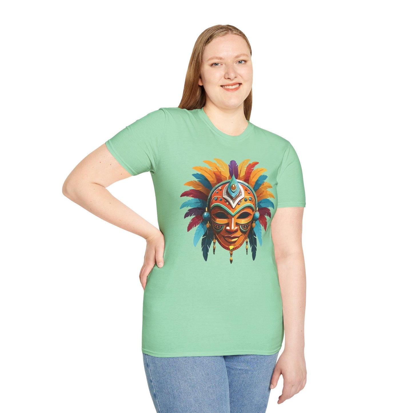 Mask Tee Shirt Unisex Softstyle 100 Percent Ring Spun Cotton Masquerade Tees For Comfort