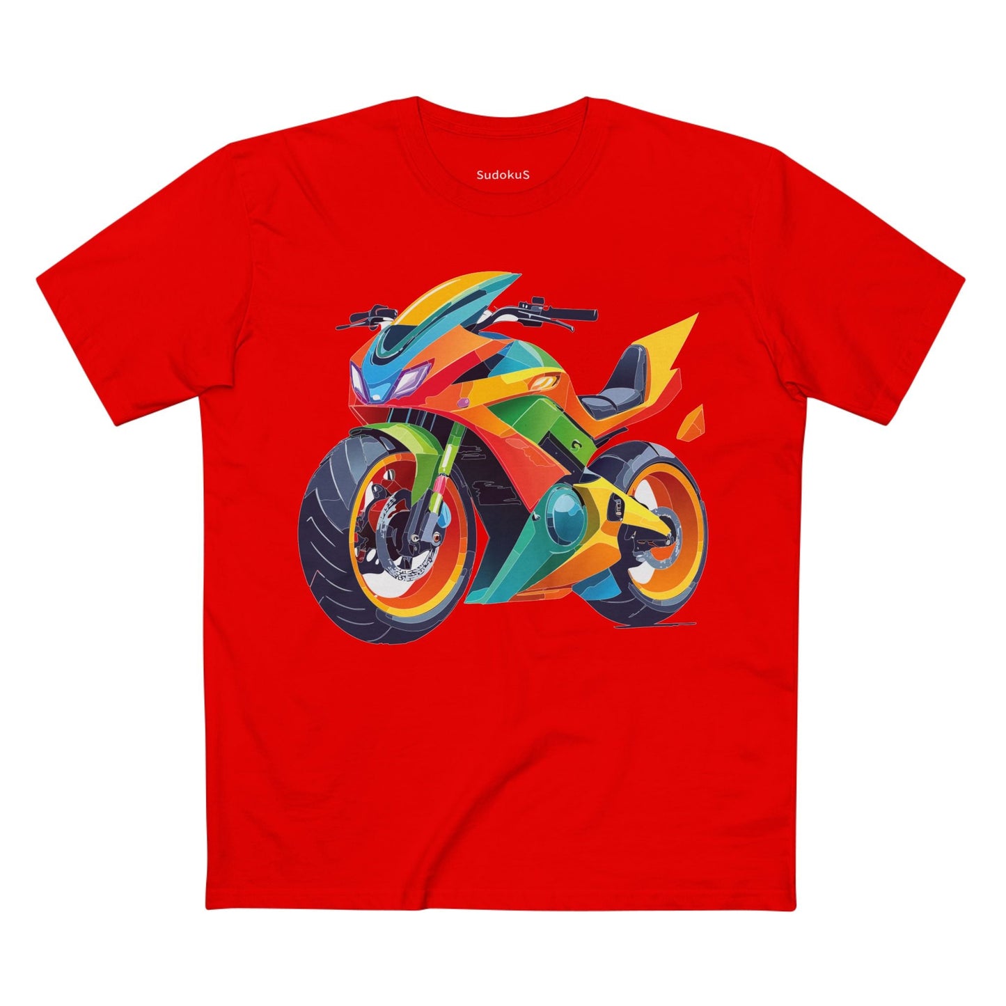 Moto Bike Graphic Unisex 100 Cotton Staple Tee 5