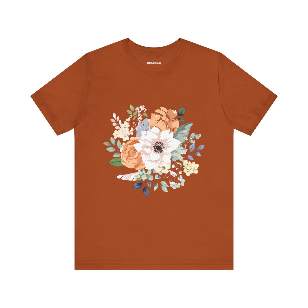 Floral Graphic Unisex Cotton Bella+Canvas Tee with Flowers Design ab9