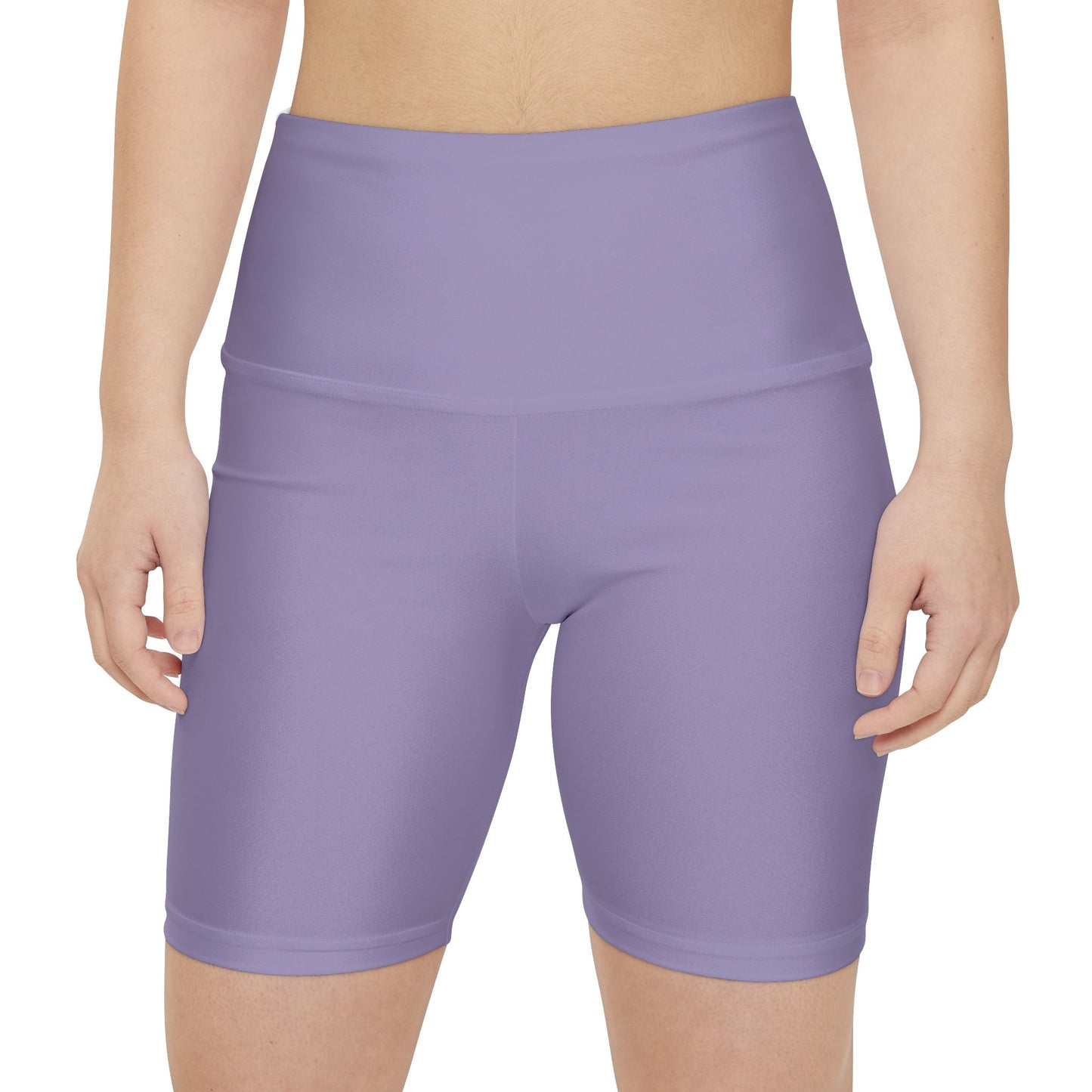 Purple Mist Women's Workout Shorts — Solid High-Waist Biker Shorts for Exercise & Everyday Wear