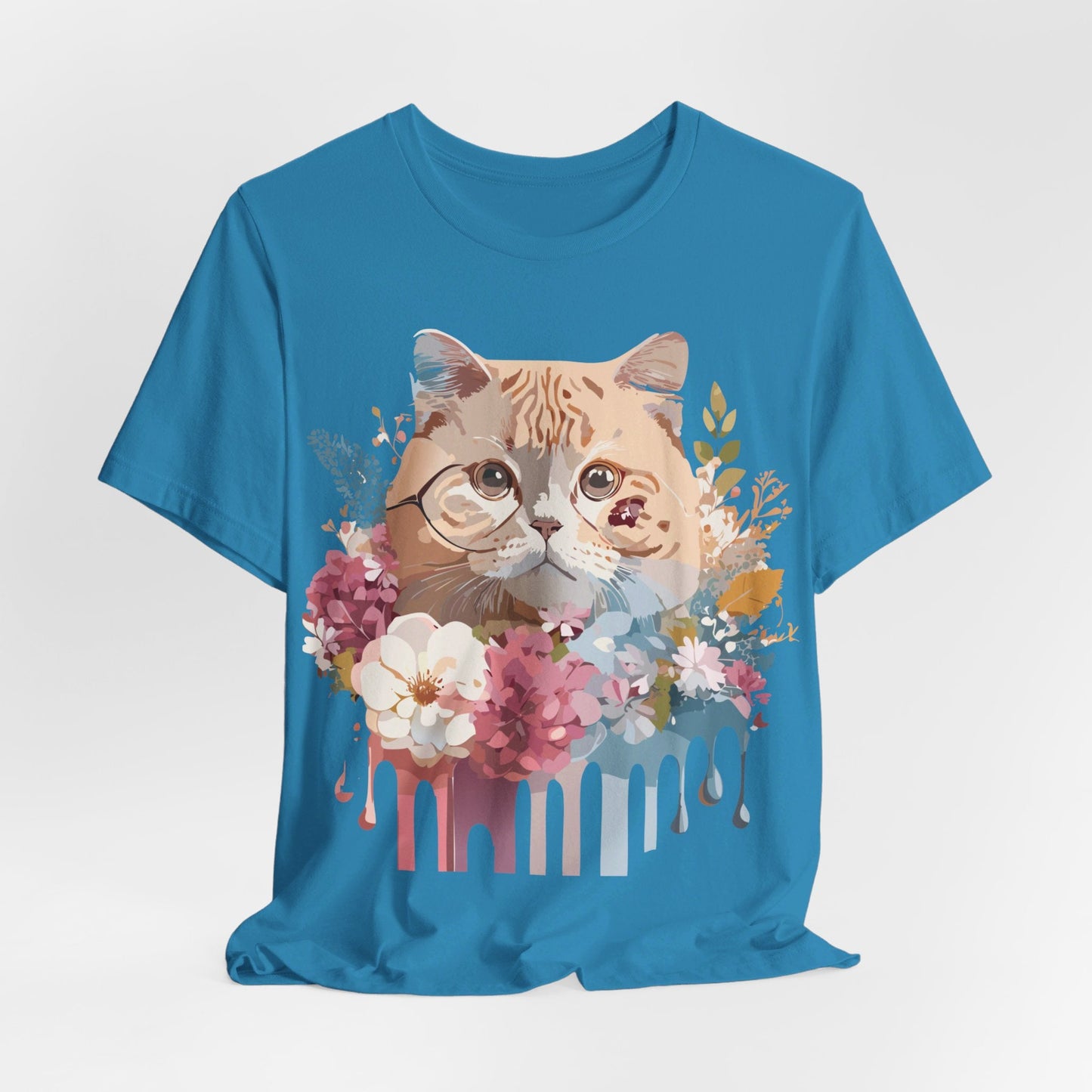 Cat Graphic Tee Unisex Short Sleeve Vintage Inspired Art Design Adelpha