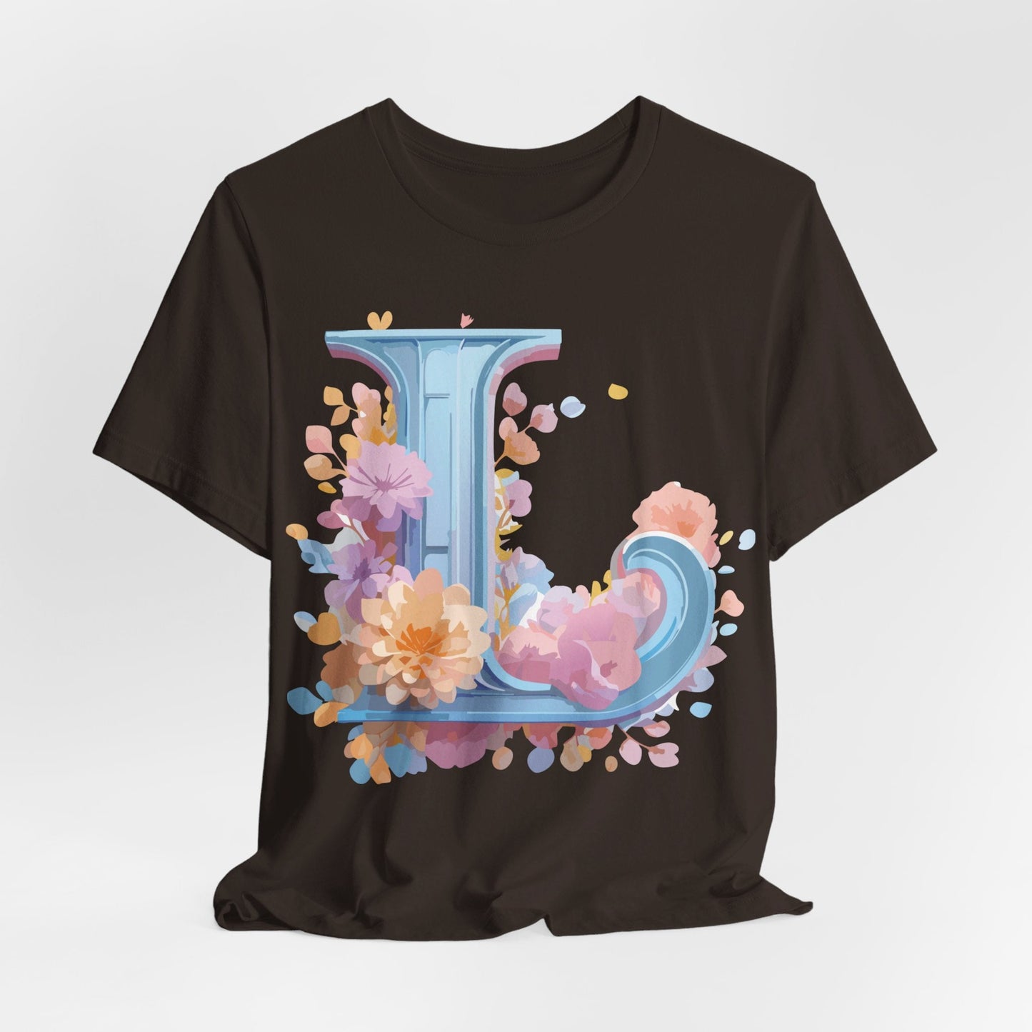 Unisex Letter L Graphic Tee Vintage Inspired Artwork Adelpha Short Sleeve Shirt Premium