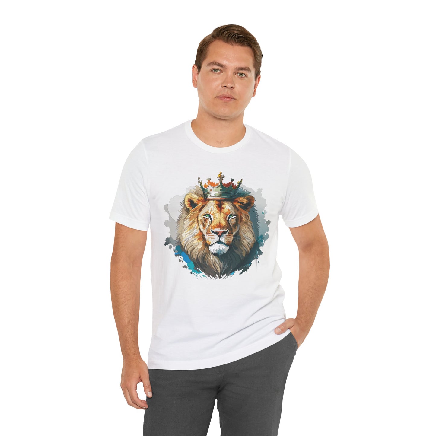 Unisex King Lion Tee, Animal Shirt, Tee Shirt with Lion, Crown T-Shirt, Animal King Tees, Crown Shirt, Safari T-Shirt 3