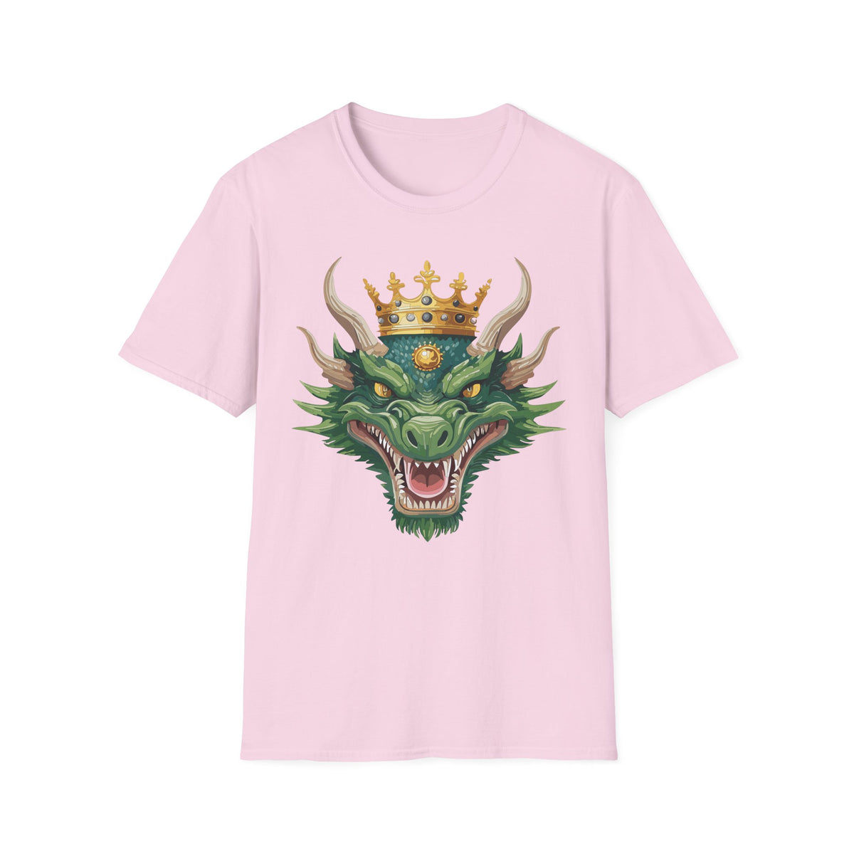 Green Dragon King crown T-Shirt | Mythical Fantasy Dragon head tee