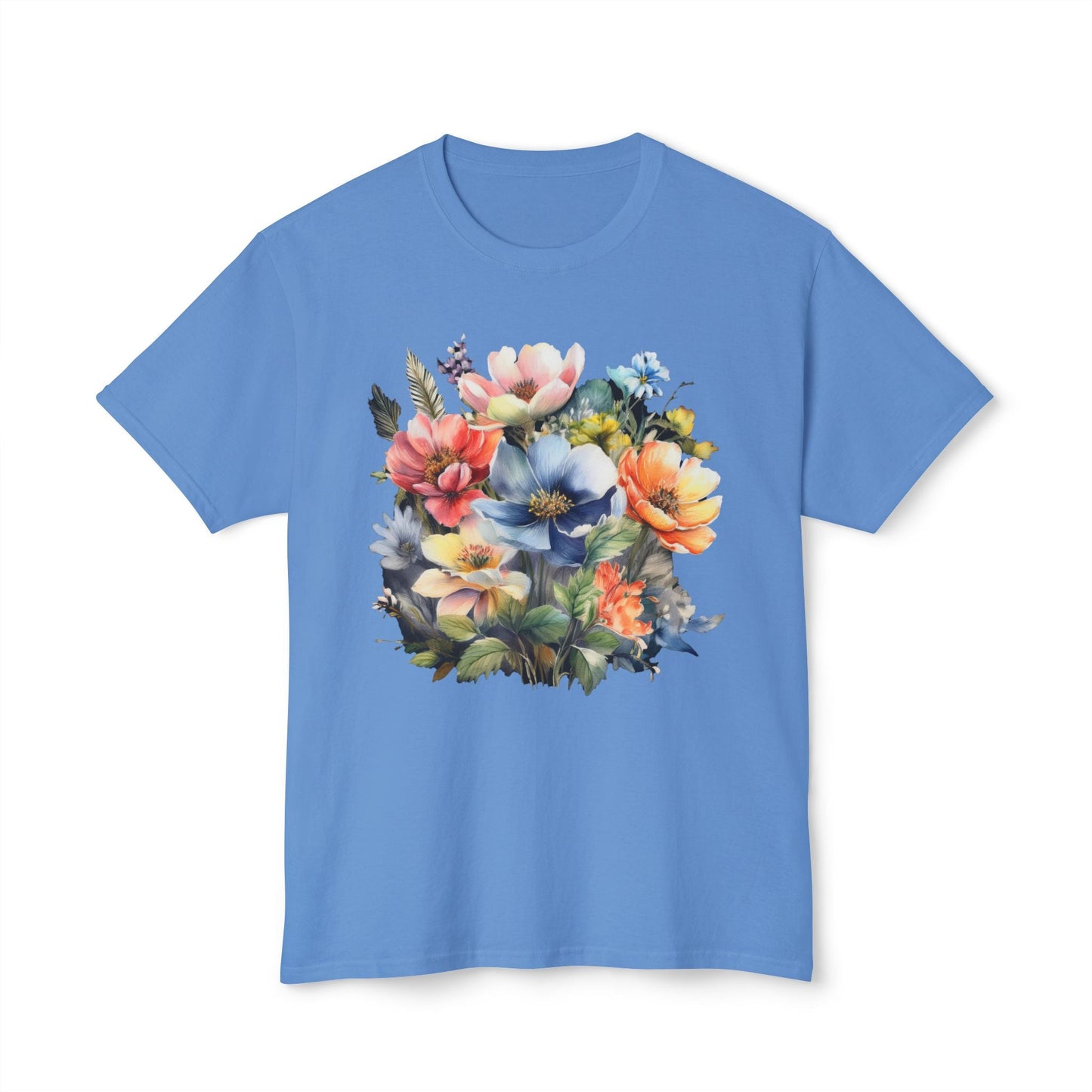 Unisex Floral T Shirt With Vintage Flower Art Print Premium Cotton Tee Soft Breathable Everyday Wear