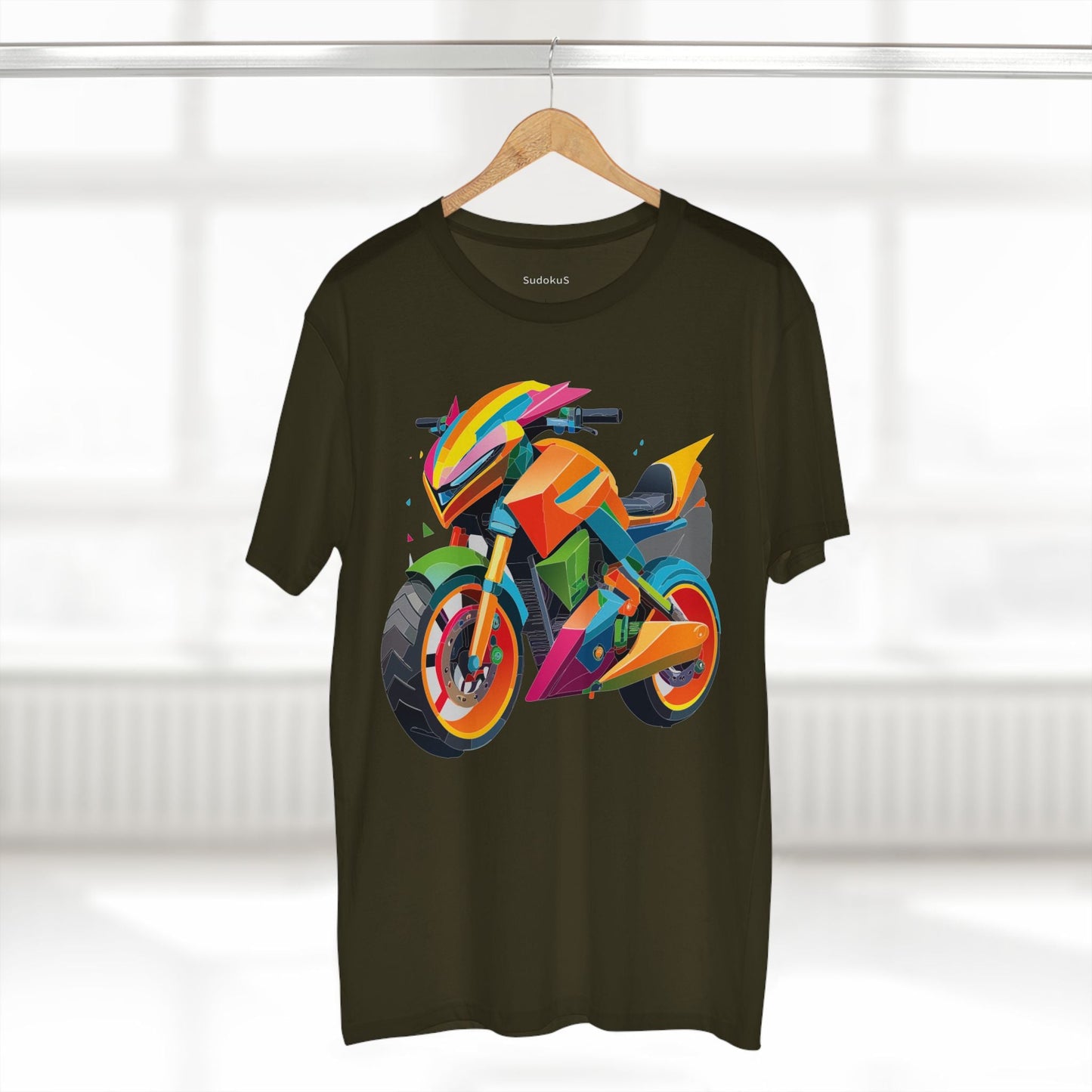 Moto Bike Graphic Unisex 100 Cotton Staple Tee 7