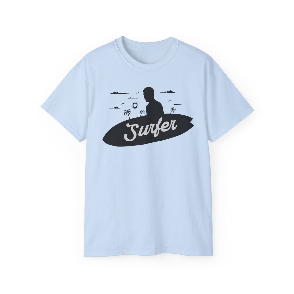 Surfer silhouette surfboard T-Shirt | Beach ocean waves design