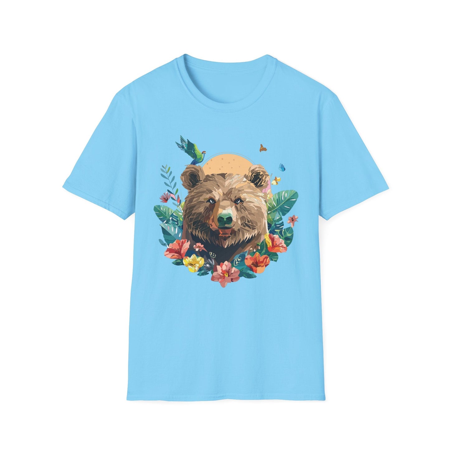 Bear T Shirt Unisex Graphic Tee Bear Lover Gift 100 Percent Ring Spun Cotton Softstyle 64000 Gildan