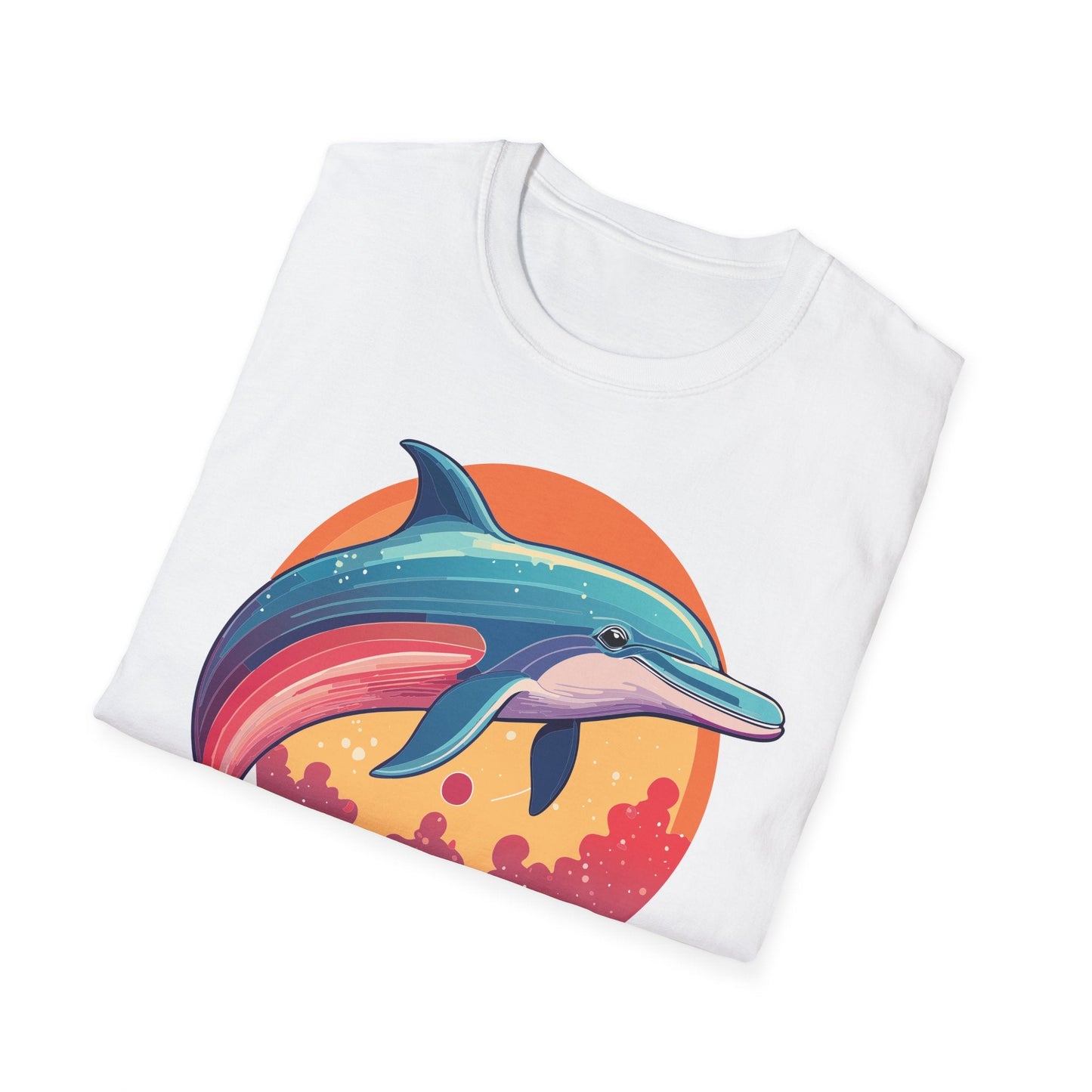 Dolphin Shirt For Unisex Adults Gildan Softstyle 64000 Ring Spun Cotton Tee Fish Tee