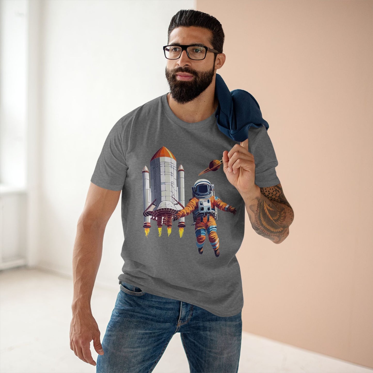 Cosmos Shirt Astronaut Tee CS 7 Unisex Premium Cotton Staple Tee Retro2Nova Art Original Art Design