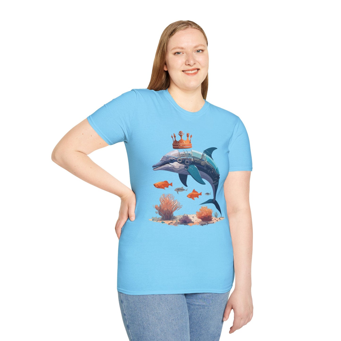 Dolphin Shirt Unisex Softstyle Short Sleeve Tee Gildan 64000 100 Percent Ring Spun Cotton