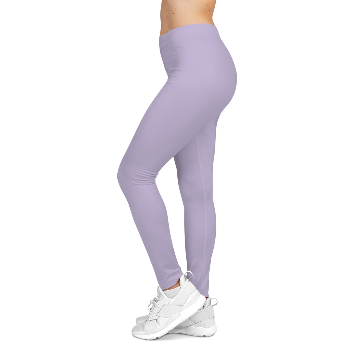 Pale Lilac Color Women's Poly-Span Casual Leggings XS-2XL