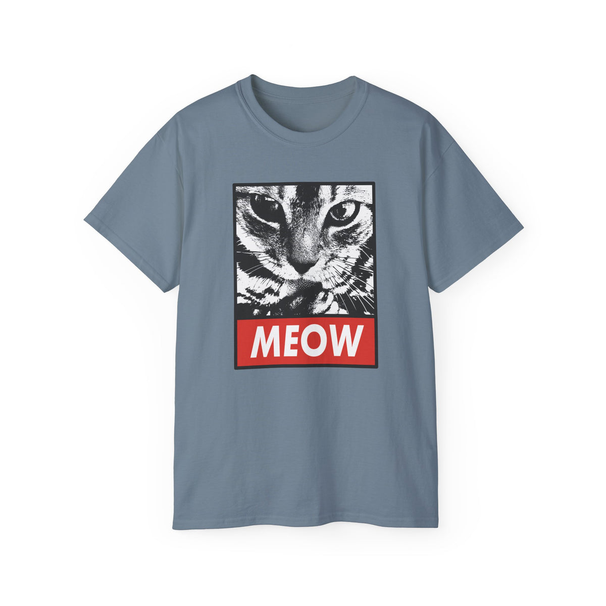 MEOW Cat Face Tee | Retro Pop Art Cat Graphic T-Shirt