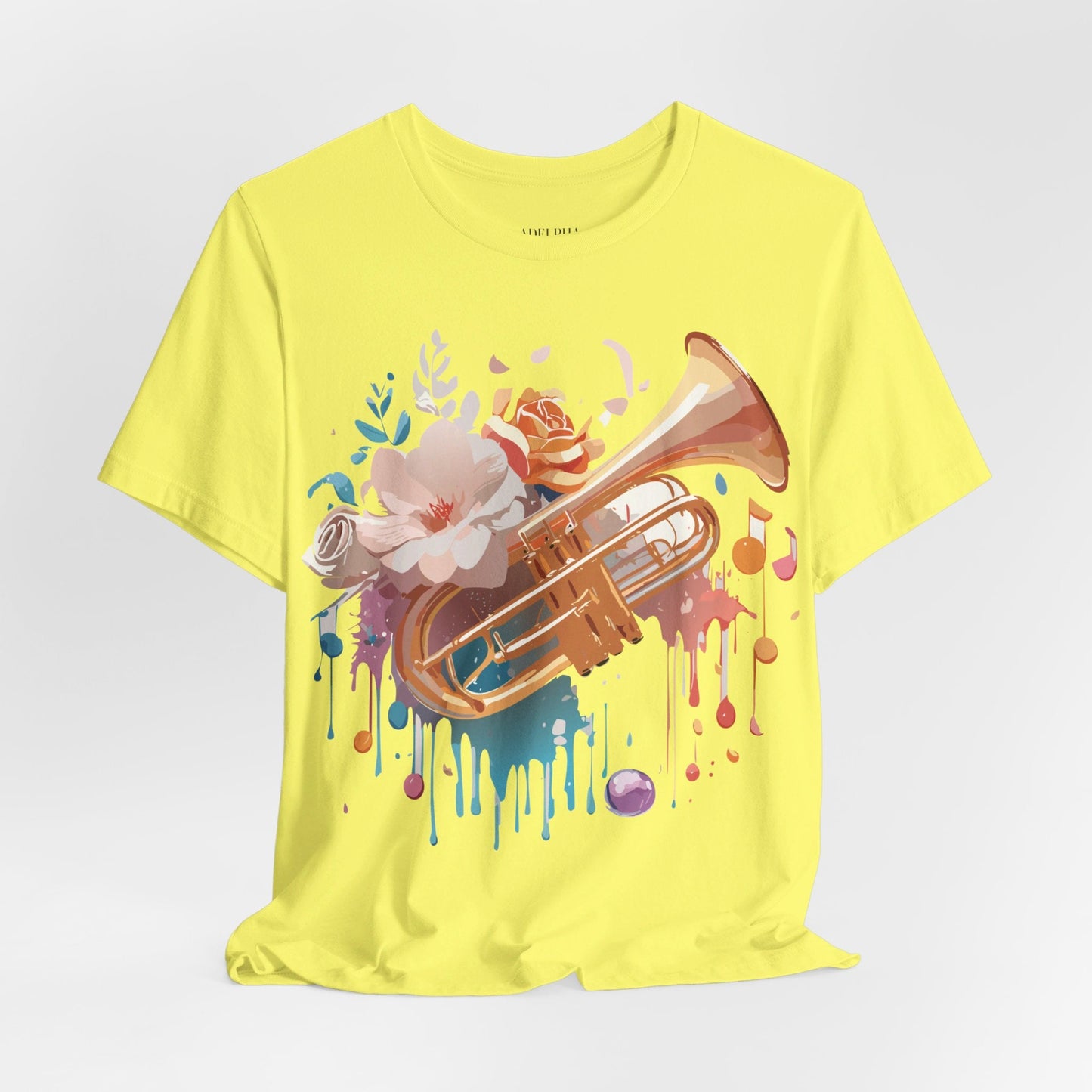 Music Graphic Unisex 100 Cotton Vintage Art with Musical Elements Tee 138