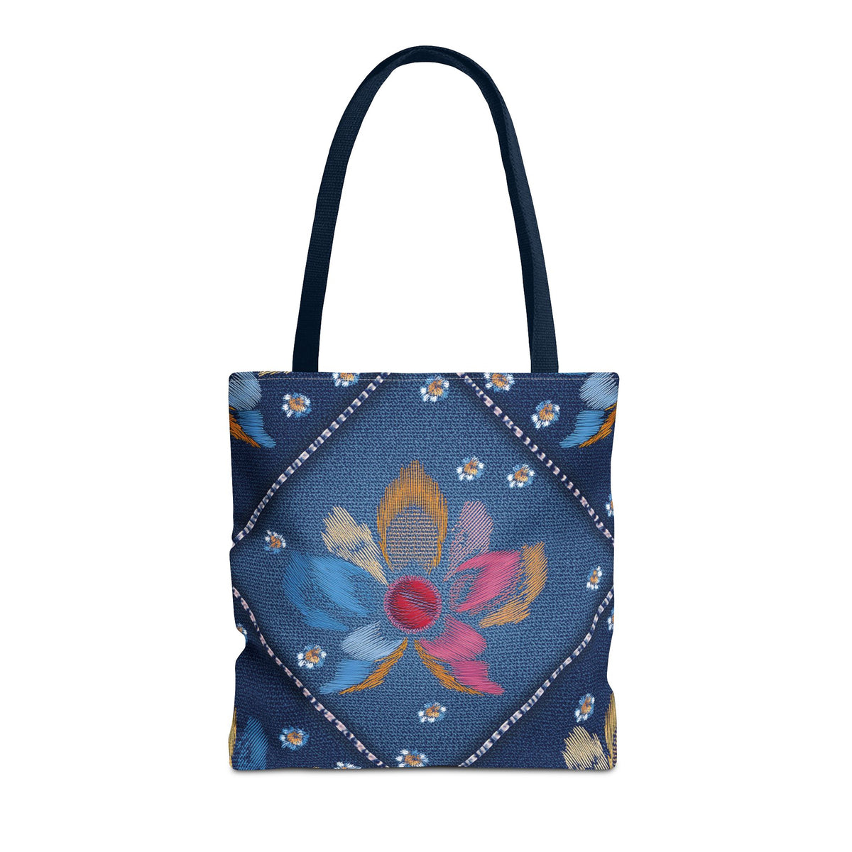 Denim Fabric Imitation Print Unisex Canvas Bag Poly Spun 3 Sizes Tote Bag 172