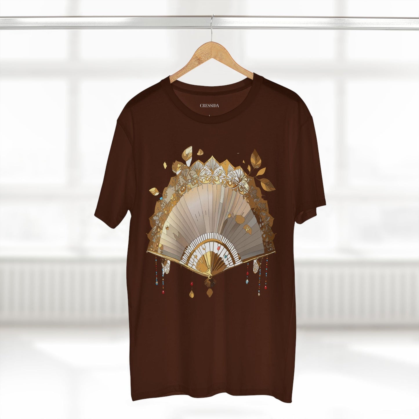 Antique Fan Graphic Design T-Shirt Unisex 100 Cotton Floral Carnival Artwork Tee 12