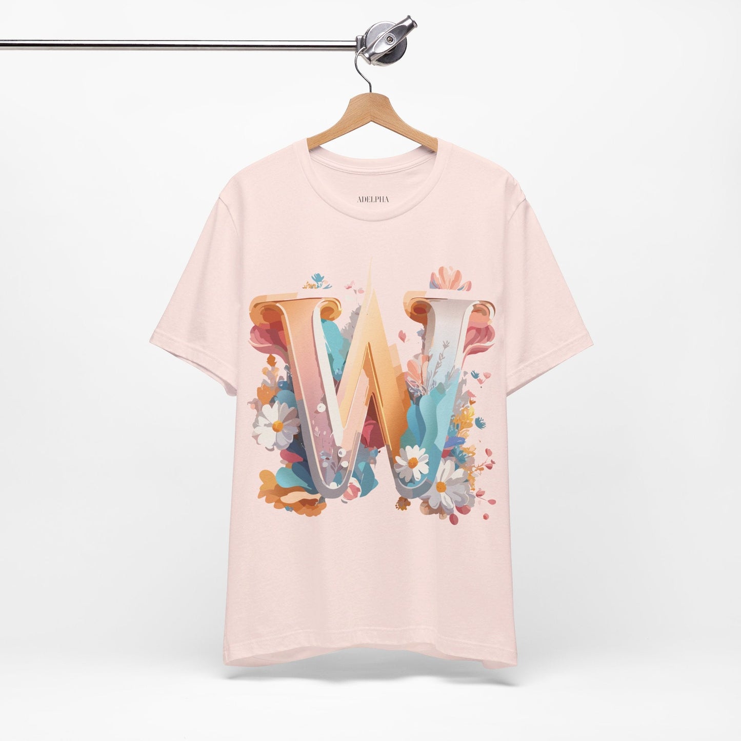 Letter W  Graphic Tee Unisex Jersey Short Sleeve Vintage Inspired ArtDesign