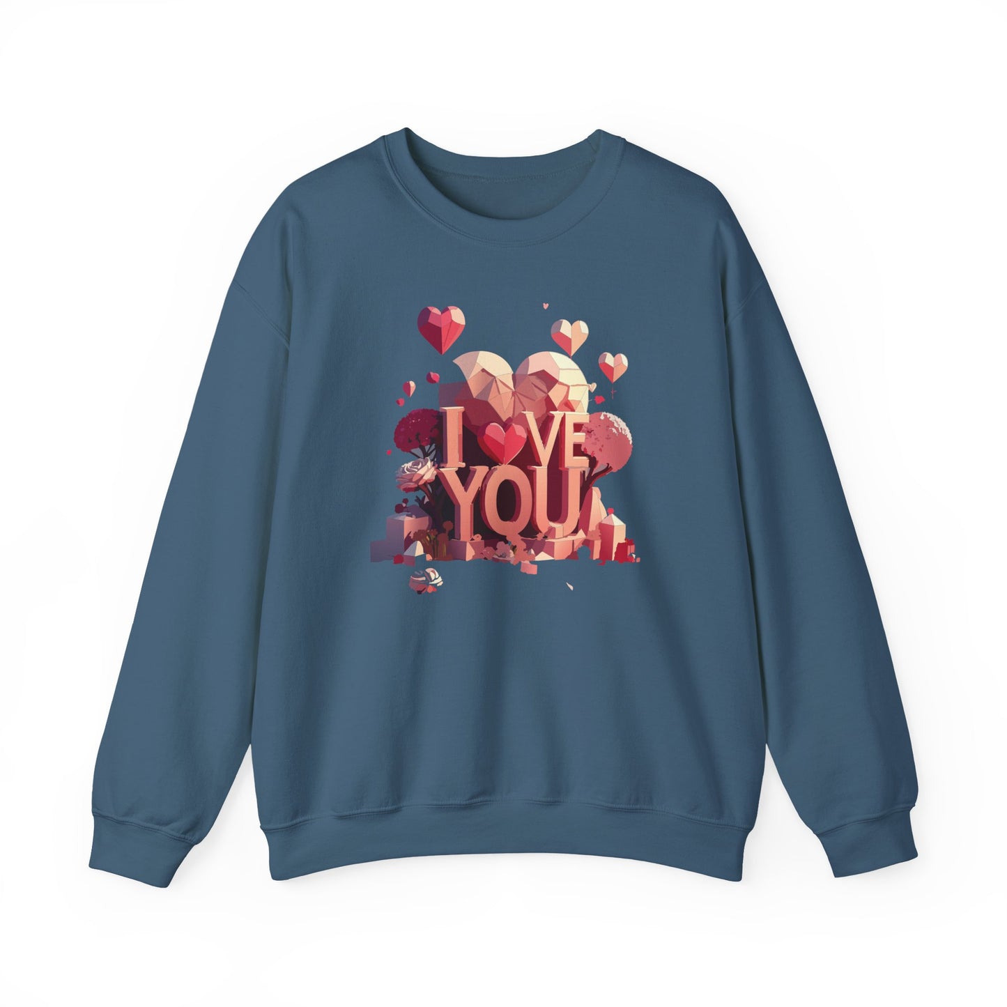 Unisex Big Heart Love Sweatshirt, Love Heart Sweatshirt, Floral Love Sweatshirt, 50/50 Cotton-Poly Valentine's Day Sweatshirt 10