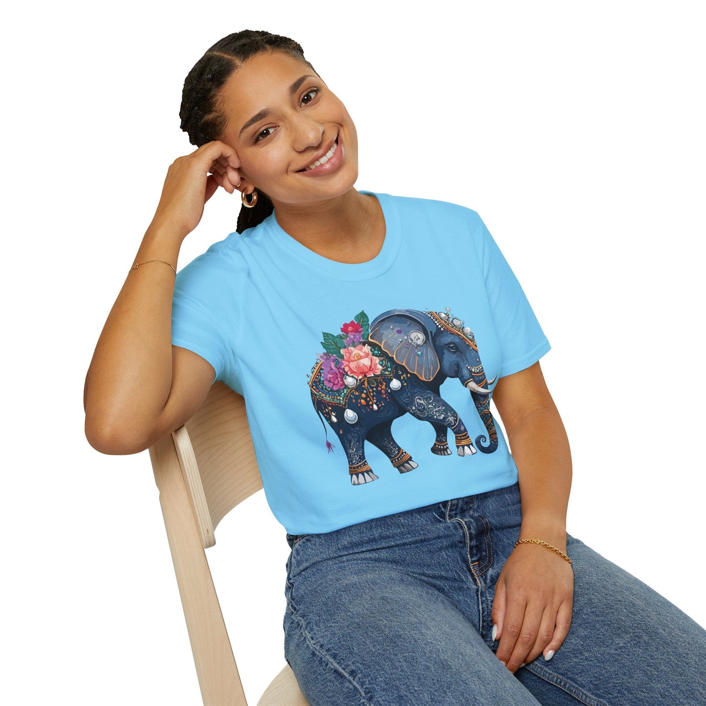Elephant T Shirt Unisex Softstyle Tee Gildan 64000 100 Percent Cotton Comfort Everyday