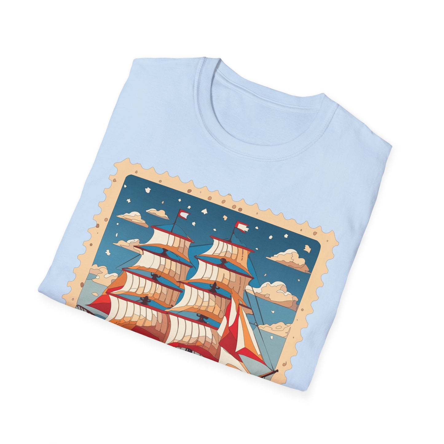 Ship T Shirt Unisex Frigate Vessel Tee Gildan Softstyle 64000 100 Percent Ring Spun Cotton