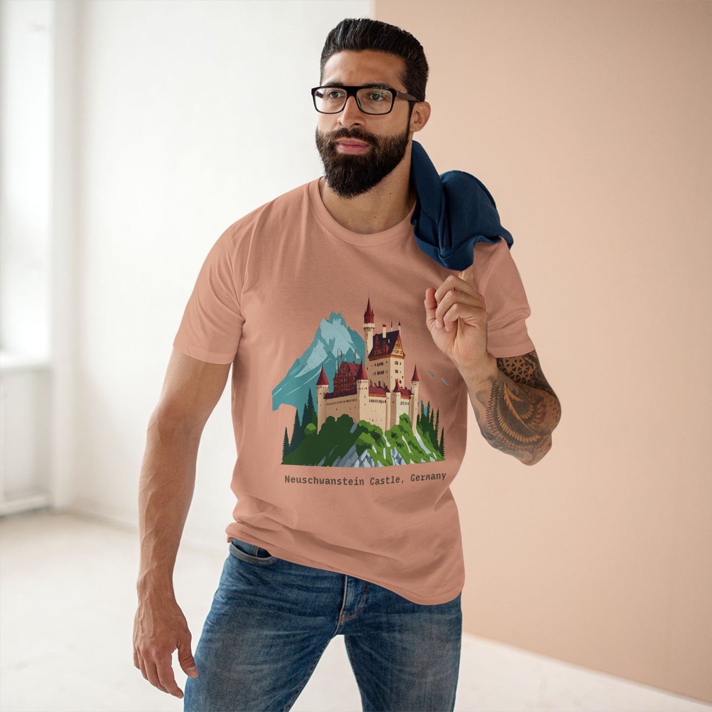 Travel Shirt Germany TT-14 Unisex Premium Cotton Tee With Original Art Design For Tourists