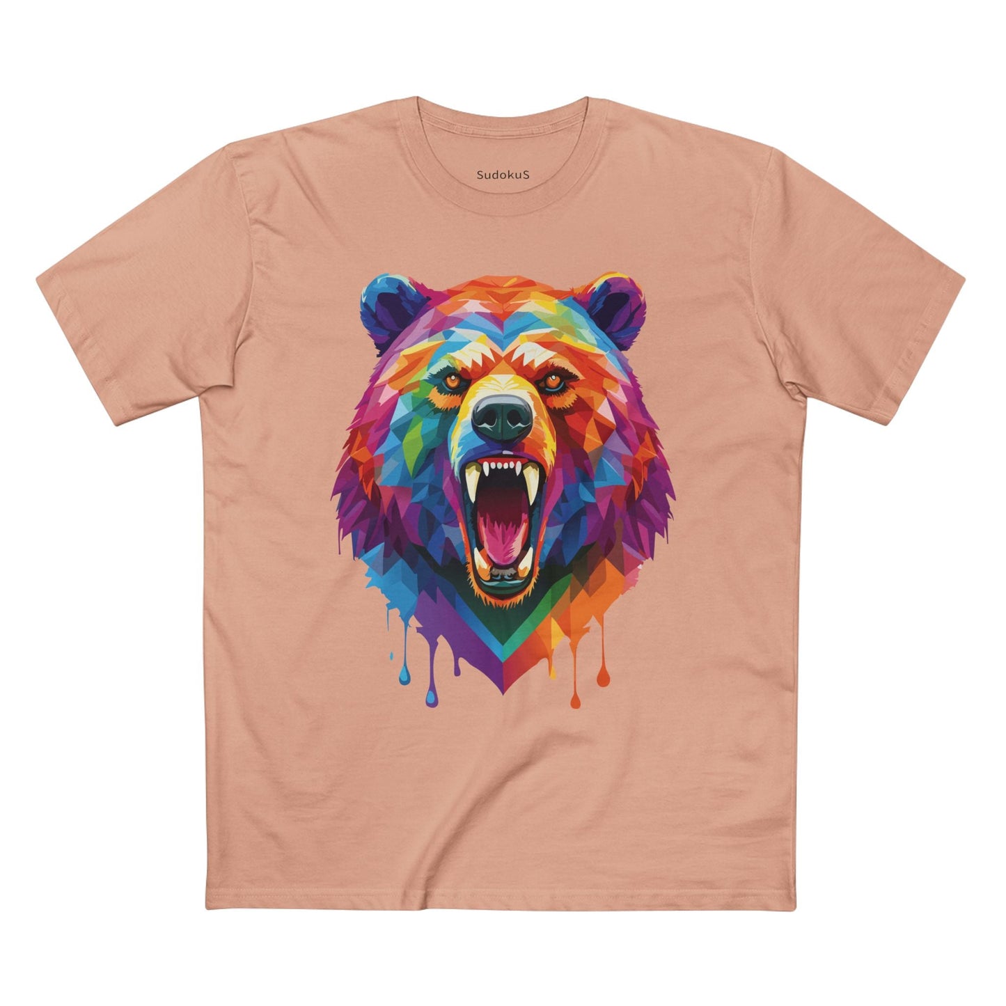 Bear Graphic Unisex 100 Cotton Staple Tee with Animal Design Artwork 14