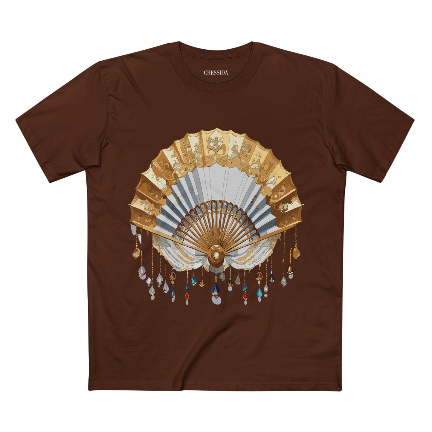 Antique Fan Graphic Design T-Shirt Unisex 100 Cotton Floral Carnival Artwork Tee 13