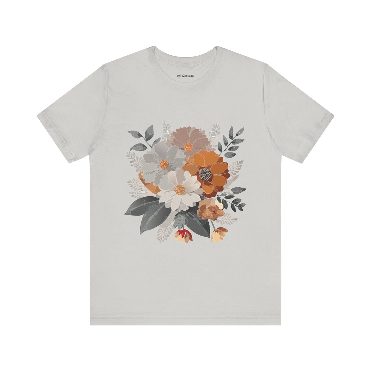 Floral Graphic Unisex Cotton Bella+Canvas Tee with Flowers Design ab12