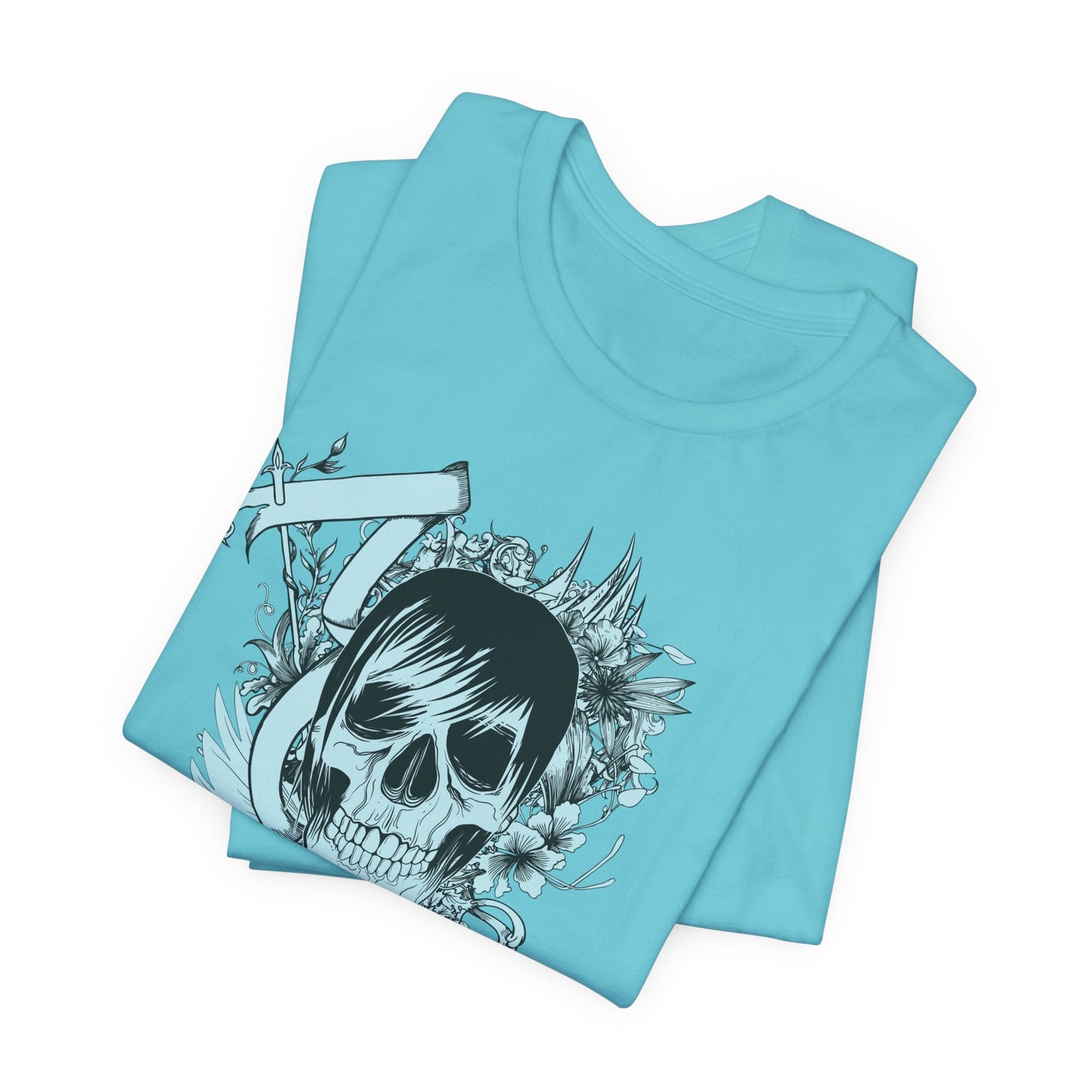 Sky Skull Graphic Design Tee, Skull Shirt, Vintage Tees, Art Design T-Shirt, Vintage Graphic Tee, Art Shirts with Skulls