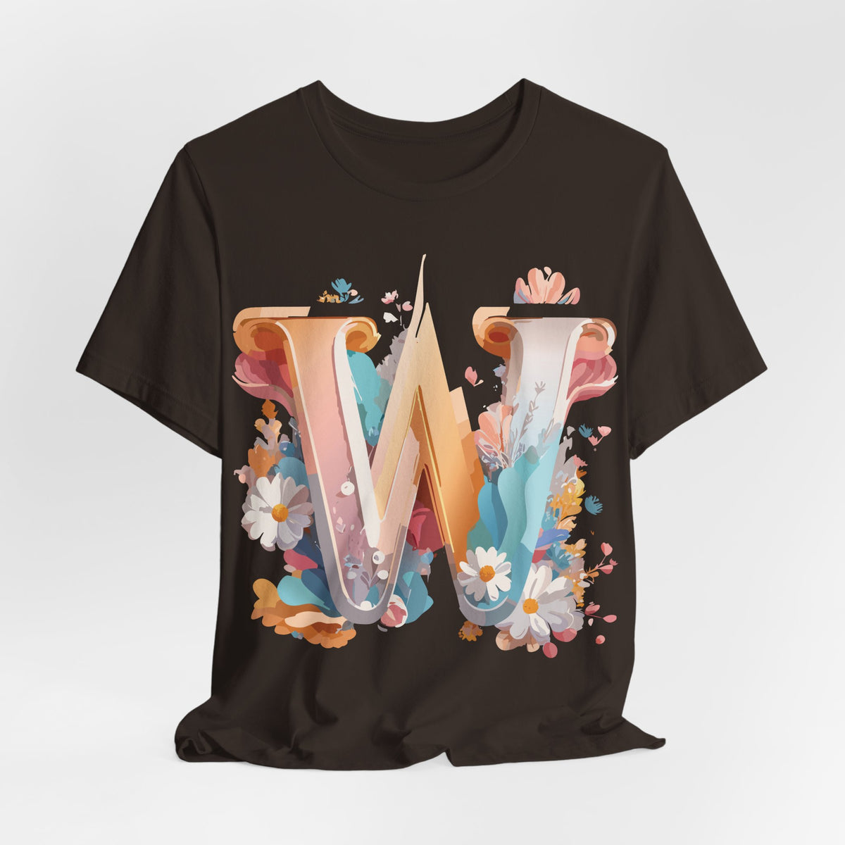 Letter W Graphic Unisex Cotton Bella+Canvas Tee with Art Letter Design