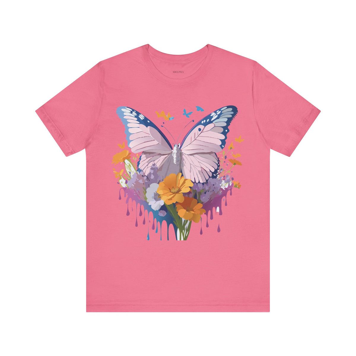 Butterfly Graphic Unisex Cotton Bella+Canvas Tee with Art Design n20