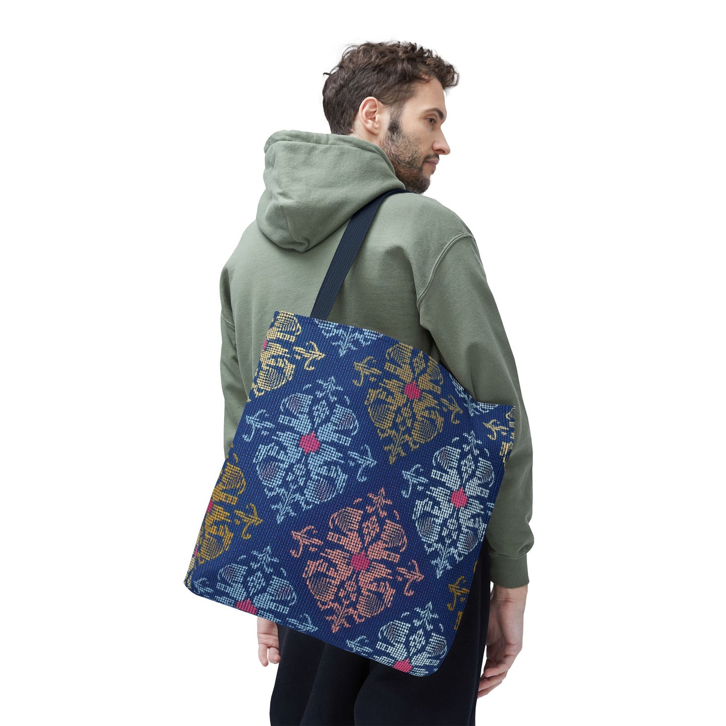Denim Fabric Imitation Print Unisex Canvas Bag Poly Spun 3 Sizes Tote Bag 157