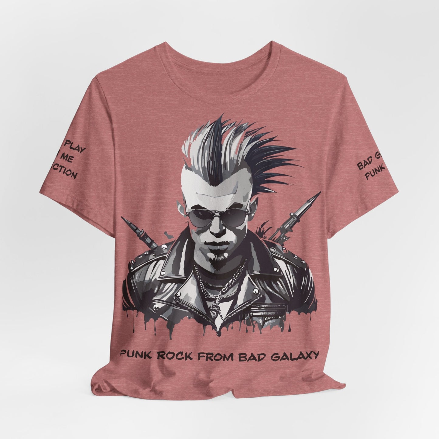 Punk Rock Tee Shirt From Bad Galaxy Made To Order 100 Percent Cotton Eco Friendly Inks USA