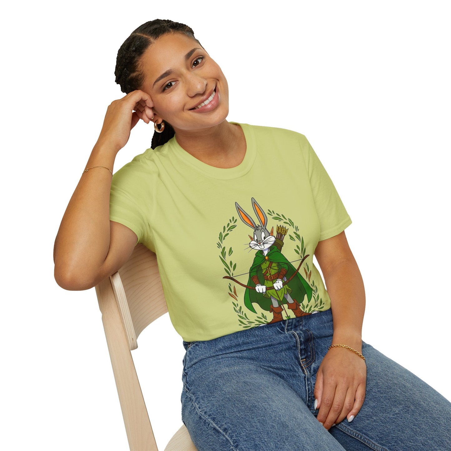 Bugs Bunny T Shirt Cartoon Art Tee Unisex Gildan Softstyle 64000 100 Percent Ring Spun Cotton