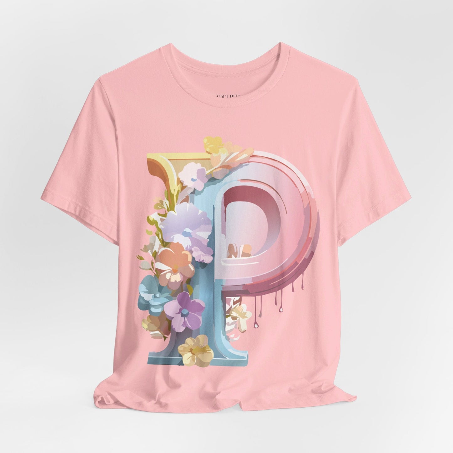 Adelpha Letter P Graphic Tee Unisex Vintage Inspired Art Design Jersey Short Sleeve Shirt