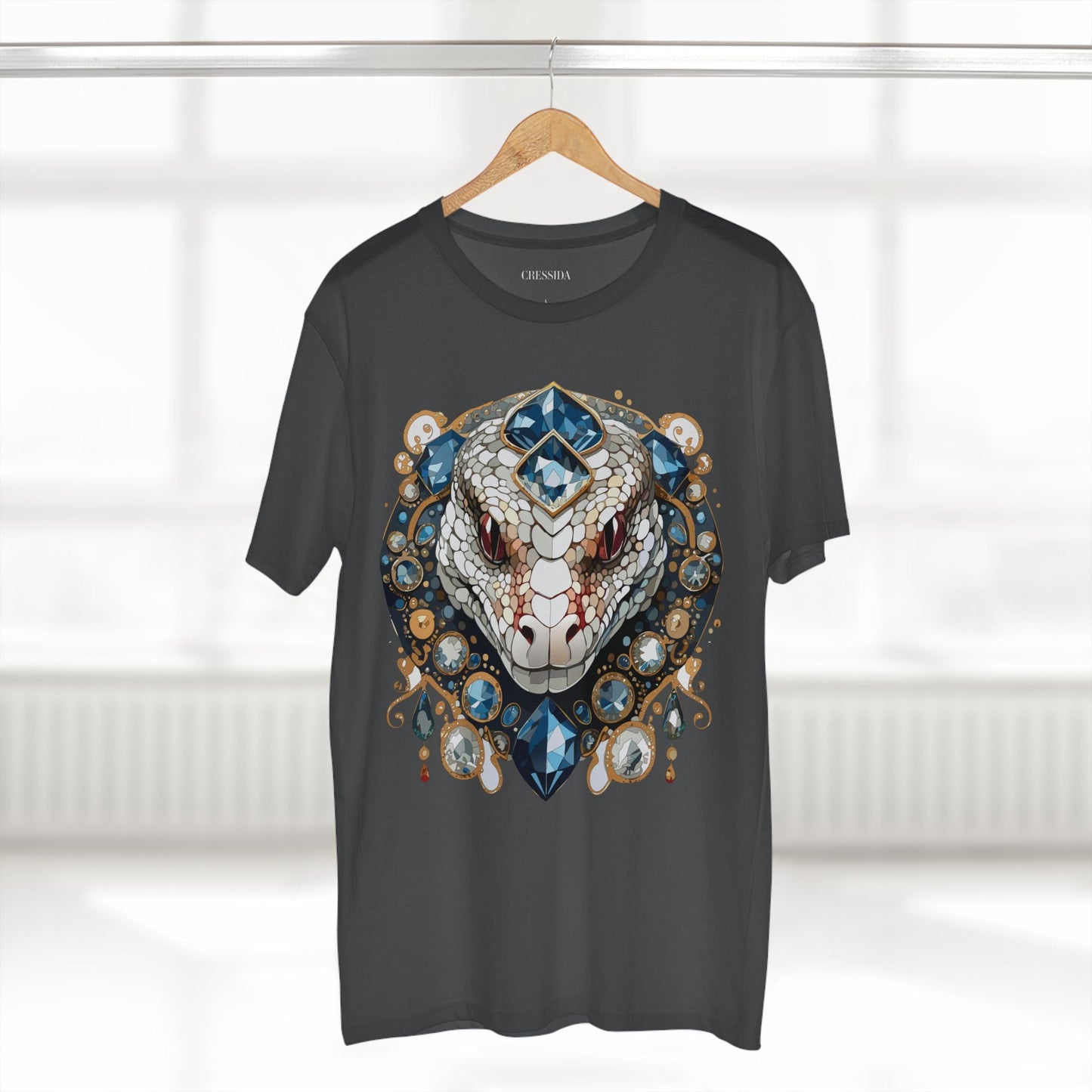 Snake Graphic Unisex 100 Cotton Tee With Unique Animal Golden Medallion Art Design 41