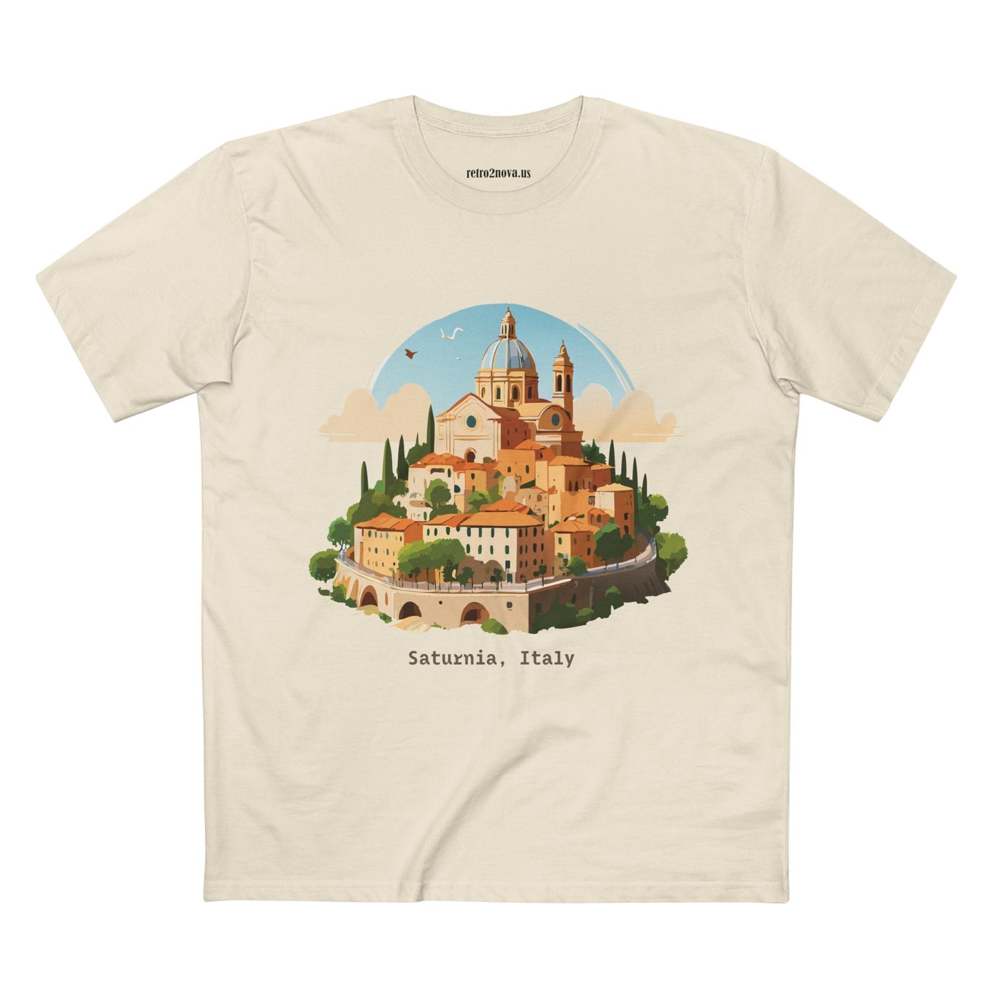Italy Travel Shirt Unisex Premium Cotton Art Tee By Retro2Nova TT64 For Everyday Comfort