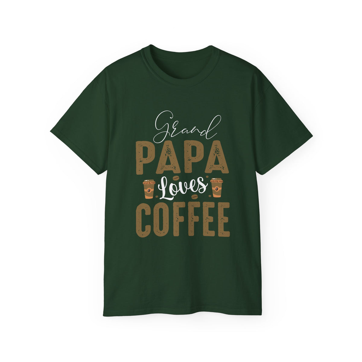 Grand Papa Loves Coffee T-Shirt | Papa Coffee Tee