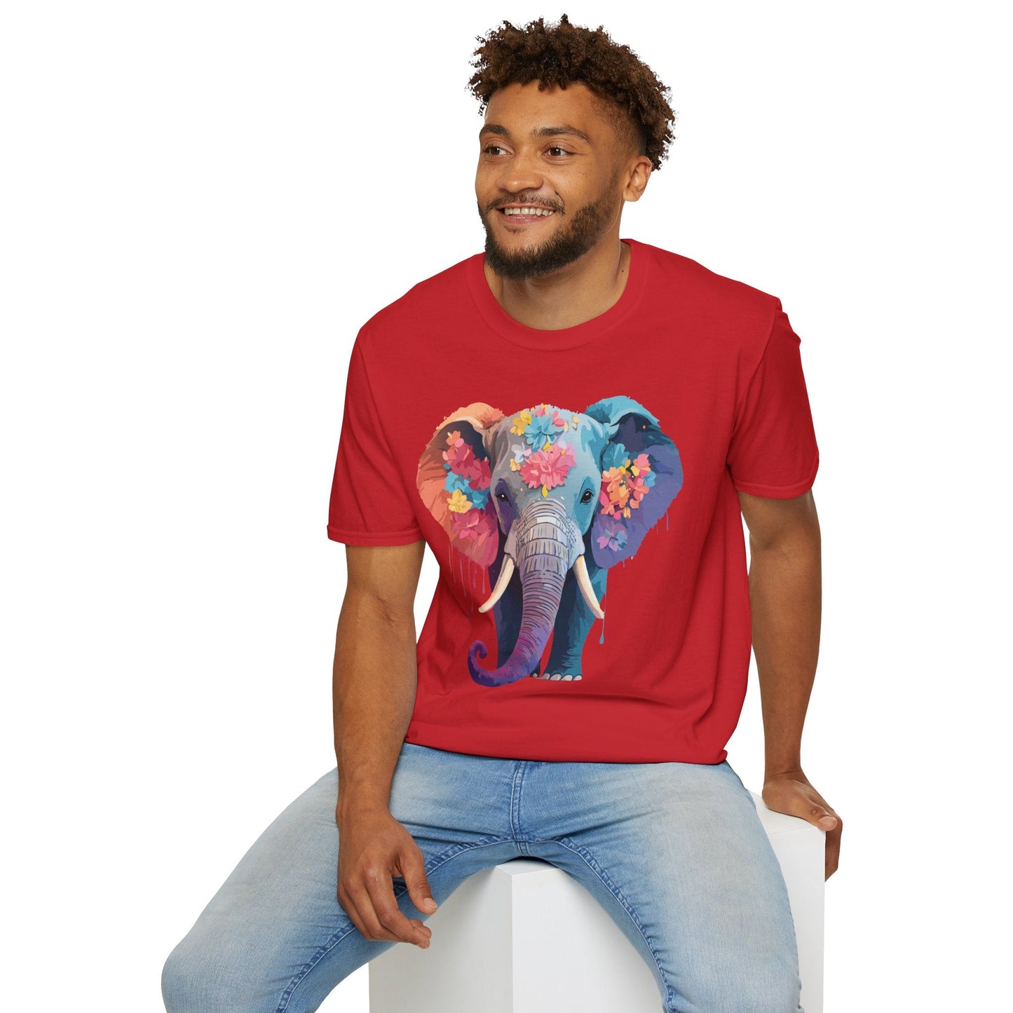 Unisex Elephant T Shirt Gildan SoftStyle 64000 100 Percent Ring Spun Cotton Tee Shirt