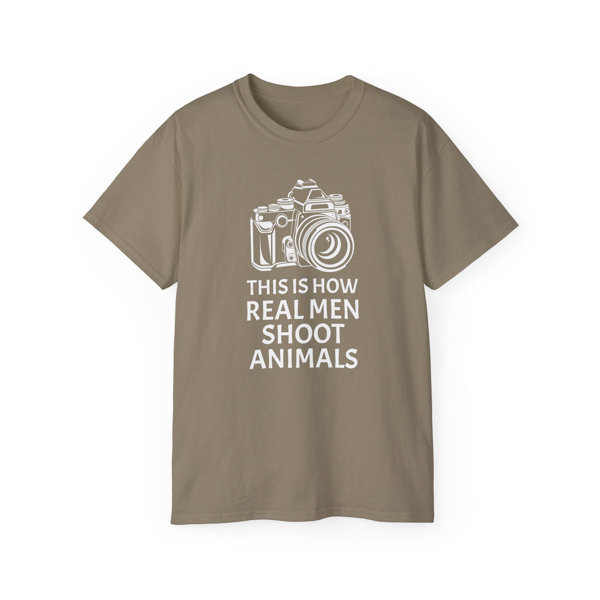 Camera Graphic This Is How Real Men Shoot Animals Tee | Photography Shirt, Photo Lover